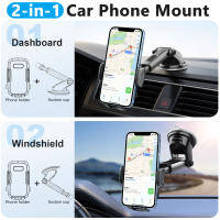 Soporte Movil Coche [Potente Ventosa], Doble Soporte Metálico para Parabrisas/Salpicadero/Ventilación de Aire, Soporte Teléfono Coche Universal para Smartphone - details 1