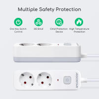 Aigostar Regleta Enchufes, Alargador Enchufe de 2/3/4/5/6 Enchufes con Interruptor, Cable de 1,5 Metros, Blanco - details 0