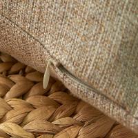 Funda De Cojín De Lino Y Algodón Texturizado En Khaki 45x45 Cm Con Borlas Estilo Moderno Rustico Neutro Decoración De Otoño Para El Hogar - details 2