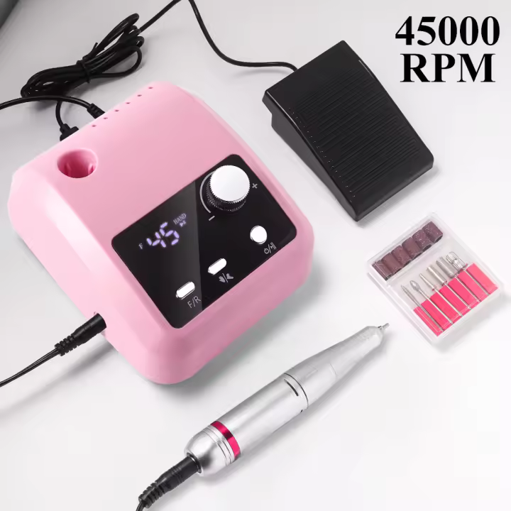Taladro Eléctrico Profesional Para Uñas 45000 RPM Con Pantalla HD Y Diseño De Plástico Herramienta De Manicura Eléctrica - 1