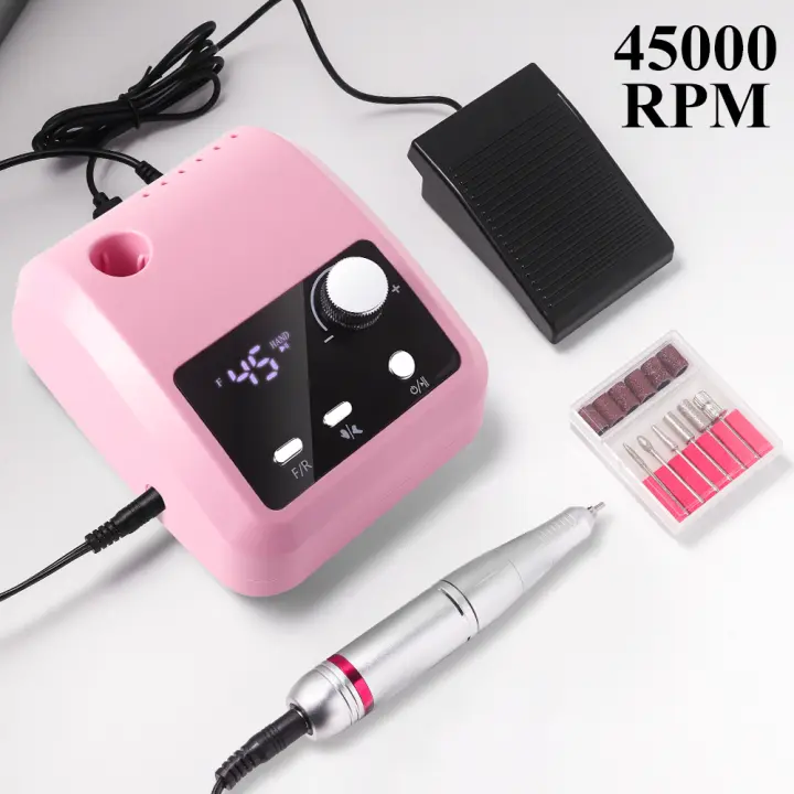 Taladro Eléctrico Profesional Para Uñas 45000 RPM Con Pantalla HD Y Diseño De Plástico Herramienta De Manicura Eléctrica - 1