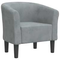 vidaXL Sillón de terciopelo Gris claro, Gris oscuro, Negro Sillon Dormitorio Sillon Comodos Silla Relax Sillón Sofá - details 2