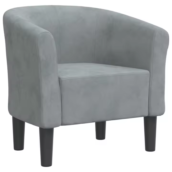 vidaXL Sillón de terciopelo Gris claro, Gris oscuro, Negro Sillon Dormitorio Sillon Comodos Silla Relax Sillón Sofá - 1