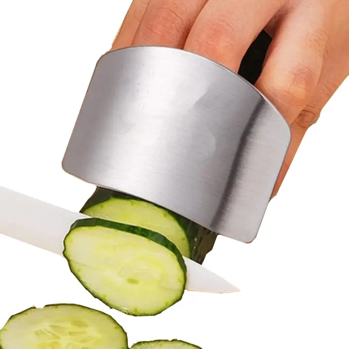 LMETJMA Protector De Dedo De Acero Inoxidable Para Cocina Herramienta De Seguridad Para Mano Y Dedos Anti-Corte Para Cocinar Y Preparar Frutas Y Verduras - 1