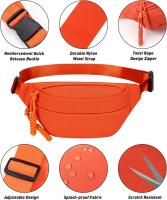 Riñonera Larga, riñonera de moda para hombre y Mujer, riñonera Cruzada, riñonera de viaje ajustable, Bolso Grande, adecuada para correr (Naranja) - details 3