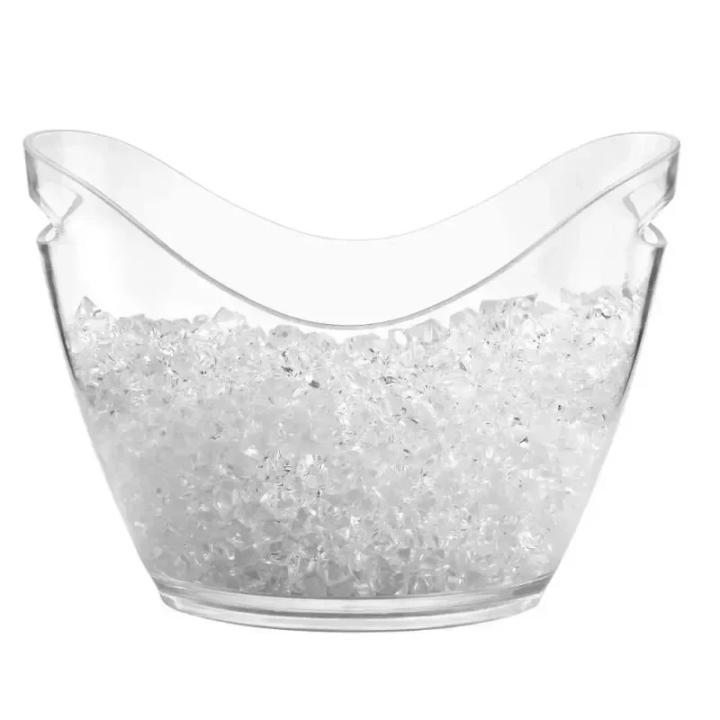 Nueva Cesta De Hielo De Plástico Transparente 4L/8L Para Decoración De Bar Y Cocina Hogar Y Café Con Forma De Botella De Champán