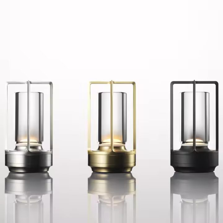 Lámpara De Mesa Sin Cable Estilo Industrial Nórdico LED Creativa Para Ambiente De Restaurante Camping Táctil Nocturna Dimmer Switch Negro - 1