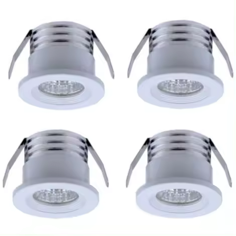 Juego de 4 minifocos LED empotrables - 3W, blanco cálido - 1