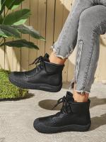 SP Nuevas Botas individuales de otoño Y invierno para Mujer, hecho a mano, estilo retro, casual, de Suela Gruesa, comodas, Con Cordones y Suela suave. - details 25