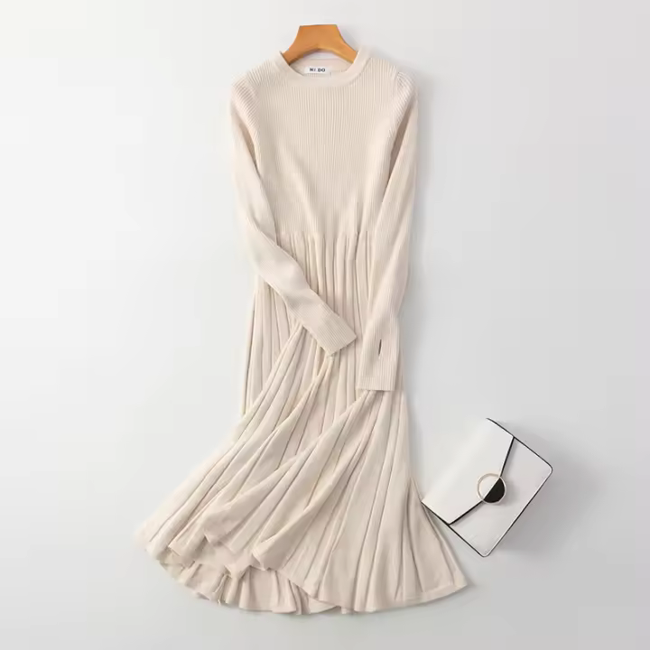 New Chic Mujer Largo Nudo Maxi Sudadera Vestido Otoño Invierno Tejido a Linea Espesor Ribbed Vestido Preppy Estilo Navidad Oficina Fiesta - 1