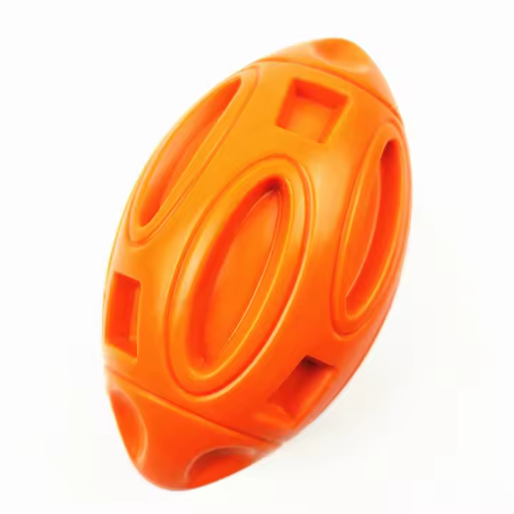 Juguetes Para Perros Bola De Rugby De Goma Resistente Al Desgaste Juguete Interactivo Para Morder Al Aire Libre Promueve La Vocalización Y El Dientesamiento - 1