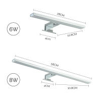 Luz De Espejo LED 6/8W Para Baño Y Armario 6000K Luz De Maquillaje Para Vanidad Lámpara De Pared Impermeable Iluminación Interior Luz Del Frente - details 0