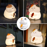 Luz Nocturna De Gato De Silicona Lindo Dimmer Recargable Para Decoración De Habitaciones De Niños Luz Táctil Sin Cable Para Dormitorio Infantil - details 9