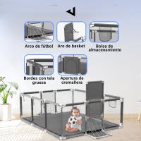 Parque Infantil Bebe + Pelota de Fútbol y Baloncesto - Corralito Plegable 180 x 120 x 60cm - Parque de Juegos Con Malla Transpirable - Centro de Actividades Gimnasio Cuna - details 2