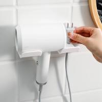 Soporte De Secador De Pelo Montado En La Pared Para Baño Estante De Almacenamiento Plástico Con Adhesivo Fuerte Soporte De Sundries Para El Baño - details 8