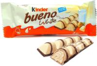 Kinder Bueno White ,Caja de 30 unidades,Barritas de Chocolate Blanco y Barquilo,White barritas de chocolate blanco y avellanas 32 unidades - details 0
