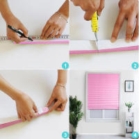 1PC Cortinas Plegables De No Tejido Autoadhesivas Para Cocina Y Balcones Cubiertas Solares Para Ventanas Decorativas Para El Hogar - details 13