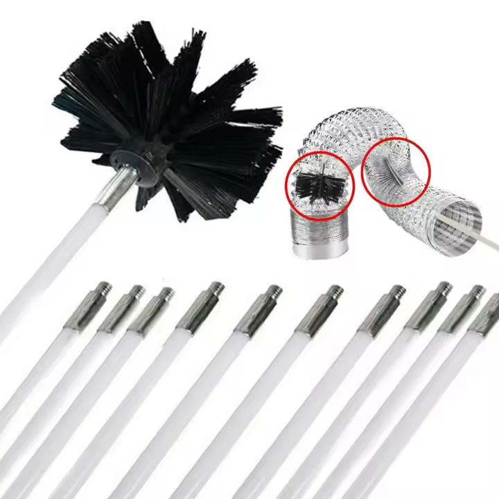 Kit De Limpieza Para Campana Flexible Con Cepillo Y Varillas De Limpieza De Soot Herramienta De Limpieza De Níquel Kit De Limpieza De Campana - 1