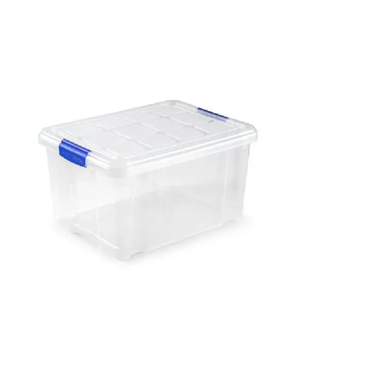 Caja de almacenamiento de 16 L con tapa, transparente, 40 x 30 x 21 cm - 1