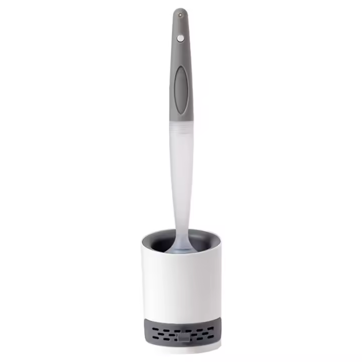 Juego De Cepillo De Inodoro Para El Hogar Con Soporte Montado En La Pared Silicone Recargable Para Limpieza De Esquinas Herramientas De Baño - 1