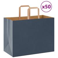 vidaXL Bolsas de papel kraft con asas 50 uds 32x17x25 cm en color Rosa/Marrón/Amarillo y más - details 4