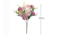 Bouque De Flores Artificiales Hydrangea En Rosa Para Decoración De Hogar Bodas Fiestas Accesorios De Decoración De Party - details 5