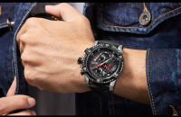 Reloj De Hombre MEGIR Moda Cronógrafo Cinta De Cuero Casual Resistantes Al Agua Reloj De Pulsera De Cuarzo Para Deporte Y Uso Diario - details 15