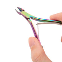 Tijeras De Cutícula De Acero Inoxidable Arco Iris Para Arte De Uñas Y Peluquería De Manos Y Pies Herramienta Profesional Para Eliminar Piel Muerta Y Apariencia Estética De Uñas - details 1