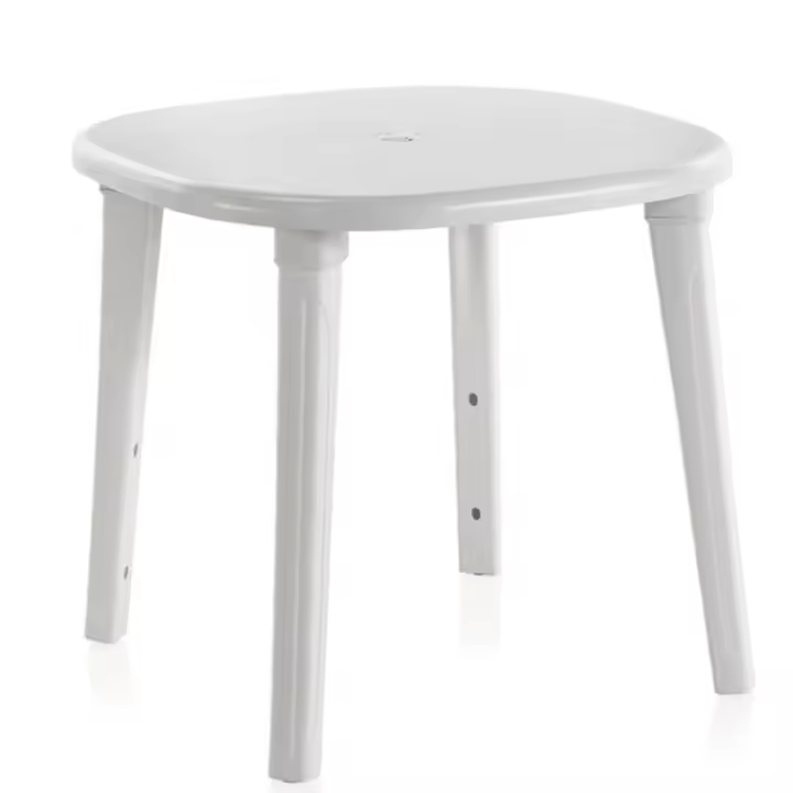 Mesa de exterior Cancún Shaf hueco para sombrilla blanco 73x80x80 cm - 1