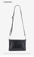 Bolso De Hombro Para Mujer Zency De Cuero Genuino Con Patrón De Flor De Piedra Y Piel De Cocodrilo Vintage Gran Capacidad Bandolera - details 12