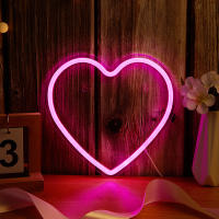 Luces Neón LED Chi-buy Corazón Potenciado Por USB Luz Nocturna 3D Para Decoración De Pared Habitación Juego Dormitorio Sala - details 0