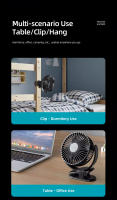 Ventilador De Clip Recargable 5000mAh 5 Pulgadas Silencioso Y Fuerte Para Babero De Carrito De Bebé Camping Exteriores USB Para El Hogar - details 7