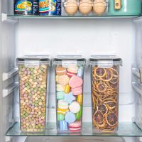 Set De 4 Contenedores Airtight Para Alimentos De Plástico Capacidad De 4L/2.5L Transparentes Para Almacenamiento De Cereales Snacks Y Azúcar - details 6