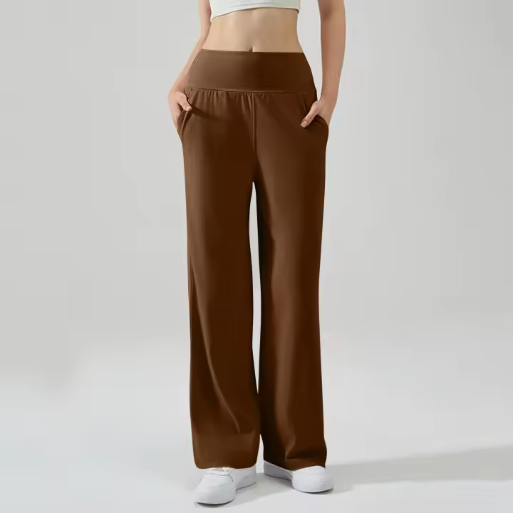 Pantalones De Yoga Para Mujer Cintura Alta Ajustados Con Control De Abdomen Y Levantamiento De Glúteos Pantalones De Fitness Elásticos De Pierna Ancha Para Deporte Y Yoga - 1