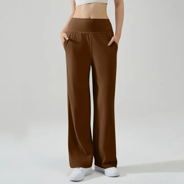 Pantalones De Yoga Para Mujer Cintura Alta Ajustados Con Control De Abdomen Y Levantamiento De Glúteos Pantalones De Fitness Elásticos De Pierna Ancha Para Deporte Y Yoga - 1
