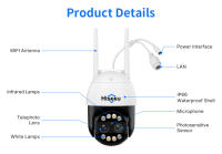 La cámara de seguridad inalámbrica Hiseeu 4K 8MP, con doble lente, zoom 8X, audio bidireccional, visión nocturna a todo color, detección de humanos, seguimiento automático, panorámica de 355° y inclinación de 90°, resistente al agua IP66 - details 17
