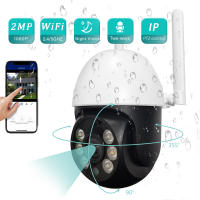 cámaras de vigilancia wifi, cámara de vigilancia wifi ip de 2mp zoom digital 4x visión nocturna monitor de video de vigilancia a todo color inalámbrico al aire libre impermeable, seguridad wifi al aire libre cámaras de seguridad wifi - details 0