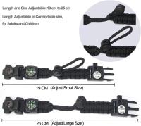 Pulsera de supervivencia de paracord, pulsera de supervivencia de camuflaje con pedernal + brújula + termómetro + silbato, adecuada para senderismo, camping u otras actividades al aire libre. - details 2