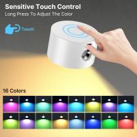 Lámpara De Pared LED Moderna RGB Con Batería USB 2000mA Control Táctil 3 Modos De Brillo Y Rotación Libre De 360 Grados Para Cocina Dormitorio Foyer Estudio Baño - details 2