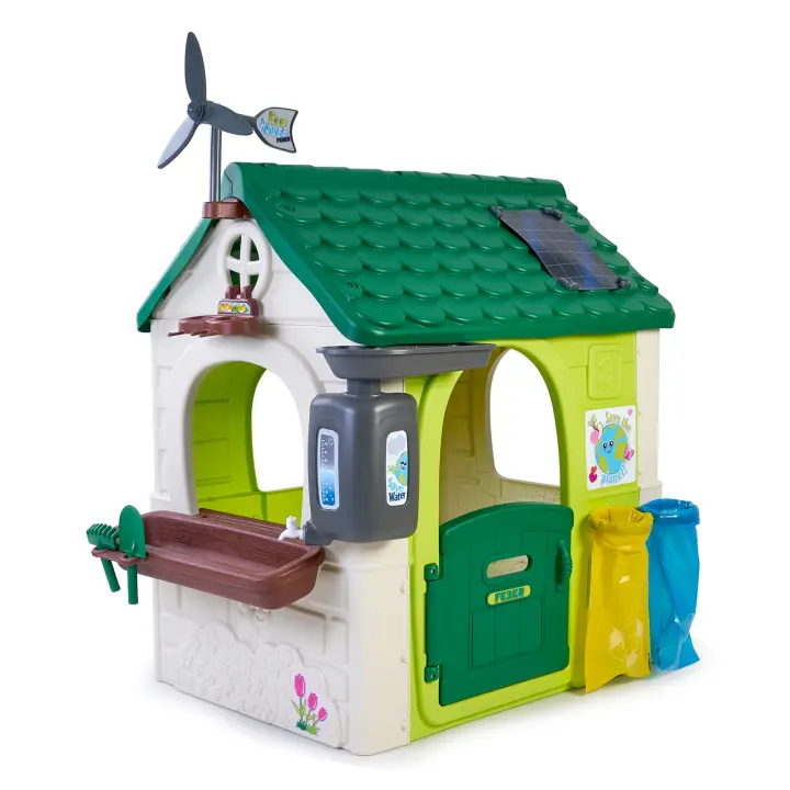 FEBER - Casa Eco House,Casita de Jardín Educativa con Juegos Ecológicos, Jardín Urbann, Papeleras, un Molino, Niños y Niñas Amantes de la Naturaleza, +2 años, Famosa (FEH16000), Versión actual - 1