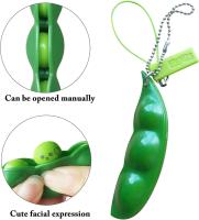 Paquete de 3/6 llaveros de edamame, juguete inquietante, regalo de juguete de guisante para aliviar el estrés y el aburrimiento, llavero de vaina de guisante - details 0
