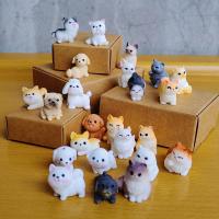 12pc Figuras De Resina De Gatos Y Perros Pequeños Decoración Para Jardín Fae Tirado Miniatura De Animales Para Bonsái Y Micropaisaje - details 0