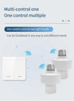 Interruptor Inalámbrico RF433MHz Para Lámpara E27 Con Kit De Control Remoto Y Montaje En Pared AC85-265V 1/2/3 Ganchos - details 3