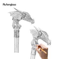 Bastón De Caminar Dragón De Lujo Dorado Y Negro Elegante Decorativo Para Caballeros Cosplay 93cm Punta De Goma Manija Recta Material De Aluminio Y Acero - details 1