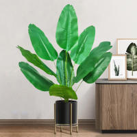 Planta Artificial De Palma Tropical Grande Hojas De Plátano Falso 24 Hojas Toque Real Strelitzia Reginae Para Jardín Interior 65-120 Cm - details 29