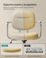 Silla Ergonómica de Escritorio con Reposabrazos Individuales - Silla Giratoria de Oficina con Inclinación y Altura Ajustable, Ideal para Dormitorio u Oficina - details 11