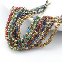 48Pcs/Lot 6mm Cristal Genuino De Vidrio Pintado Redondo Pequeño Separador Para Creación De Joyas Pulseras Collares Accesorios - details 0