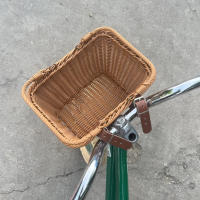 Cesta De Bicicleta Tejida a Mano De Rotan Almacenamiento Para Manillar Frontal Para Niños Y Adultos Bolsa Portabagajes Para Ciclismo - details 3