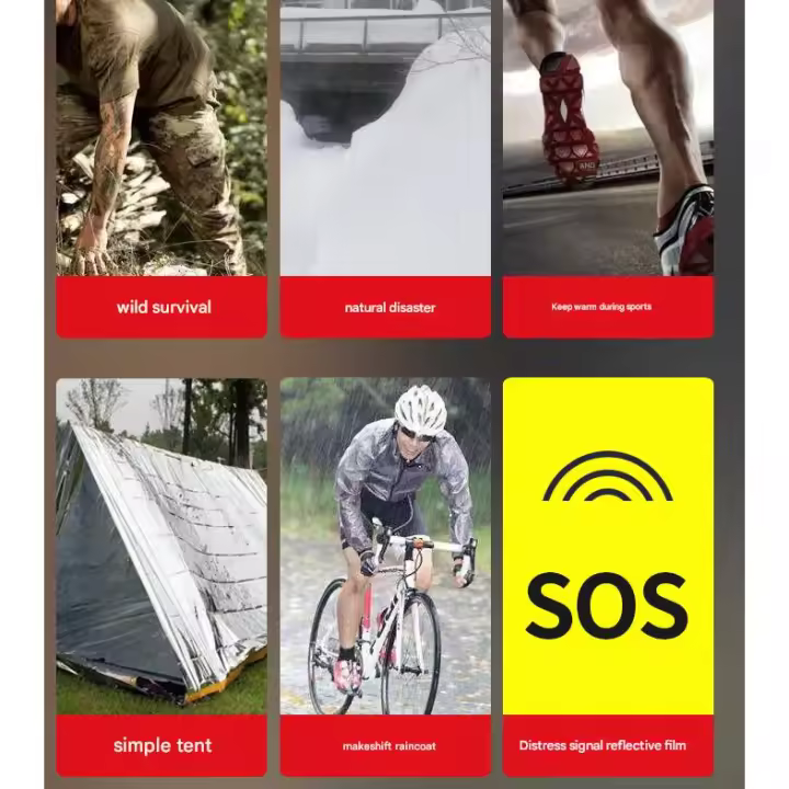 Manta reflectante de emergencia plegable de 10 piezas para salvar Vitas | Protección contra el frío, El Sol y Las Bajas temperaturas - Camping al Aire Libre - 1