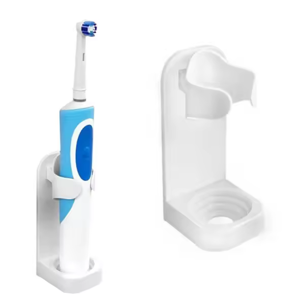 Paquete de 2-cepillo de dientes titular de pared para cepillos de dientes eléctricos blanco - 1